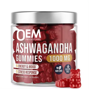 Custom Private Label Ashwagandha Gummies Orgânicas Ashwa Gummies Para Energy Boost Melhorar o Sono Stress Relief & Humor Calma - Product Image 1