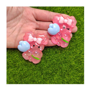 Charmes lumineux de grande taille 57 mm, <span class=keywords><strong>lapin</strong></span> cabochon, fournitures artistiques, bricolage, boucles d'oreilles, résine, décoration artisanale, cadeau <span class=keywords><strong>fait</strong></span> <span class=keywords><strong>maison</strong></span>, décoration de coque de téléphone - Product Image 3