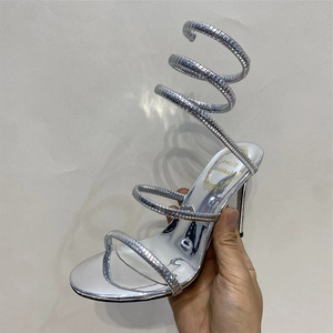 Ragazza occupata OSM4675 sandali con cinturino a serpente tacchi da <span class=keywords><strong>donna</strong></span> <span class=keywords><strong>scarpe</strong></span> di lusso lucide Sole tacchi a spillo <span class=keywords><strong>scarpe</strong></span> con tacco da <span class=keywords><strong>donna</strong></span> sandali con tacco - Product Image 2