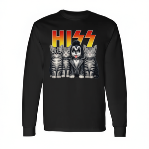 Hiss Cats Rock Kittens Camiseta de manga larga para amantes de los gatos, regalo musical - Product Image 2