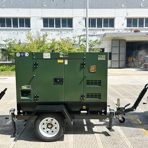 Alimentato dal motore Regno Unito monofase Generador Electrico rimorchio Mobile 12Kw Diesel 15Kva generatore silenzioso