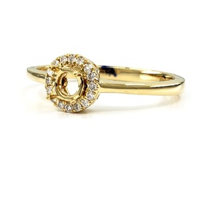 Livraison Rapide – Magnifiques Bagues de Mariage Classiques Semi-Montées en Or Jaune Massif 18 carats avec Diamants Naturels Faits à la Main pour Femme - Product Image 2