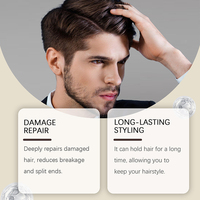 Cire coiffante longue durée pour hommes, marque privée, haute qualité, effet waterproof, soin du cuir chevelu, tenue forte, anti-frisottis, commerce équitable