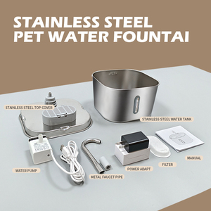 Tự Động Thép Không Gỉ Pet Đài Phun Nước 2.2L Dog & Cat Nước Dispenser Không Dây Mèo Uống Với Pin Pet Bát Ăn - Product Image 5