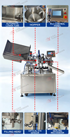 Machine automatique de remplissage et de scellage de tubes avec chauffage interne, refroidisseur et alimentateur automatique pour l'emballage de crèmes et pâtes cosmétiques en tubes