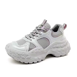 LYKU BN8805 Zapatillas Deportivas para Mujer Ligeras, de Moda, Transpirables de Malla para Verano, con Suela Gruesa Elevada, con Cordones y Antideslizantes - Product Image 6