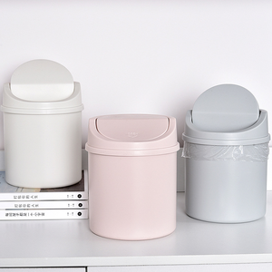Mini cestino della spazzatura in plastica, piccolo cestino della spazzatura Desktop con coperchio a dondolo per casa, ufficio, cucina, tavolo da tavolo - Product Image 5
