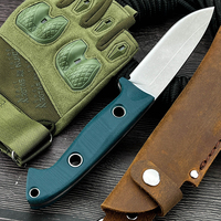 Couteau de survie et de sauvetage Buschcrafter à lame fixe D2 58-60HRC 23CM avec manche G10 léger et gaine, idéal pour la survie en milieu sauvage et l'EDC
