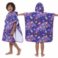 Poncho pour enfants en tissu éponge épais, design personnalisé, impression mignonne, 100% coton, tissu doux, couleurs vibrantes