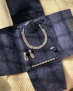 Du lịch thêu Vòng đeo tay đồ trang sức tổ chức cuộn bằng gỗ da Vòng hiển thị vali hộp phẳng Mặt Dây Chuyền Vòng cổ túi đồ trang sức - Product Image 1