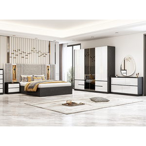 Ensemble complet de chambre à coucher de luxe de haute qualité en gros, <span class=keywords><strong>lit</strong></span> king size avec tête de <span class=keywords><strong>lit</strong></span> lumineuse, ensemble de meubles de chambre à coucher modernes en bois - Product Image 1