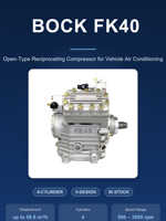 Compresseur de climatisation de bus BOCK FK40-655K FKX40-655K, compresseur AC 24V pour climatiseur de bus Yutong Kinglong