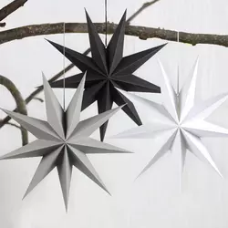 3D 30CM Paper Lanterns Decorative Handmade Paper <strong>Hanging</strong> <strong>Stars</strong> Nine-pointed <strong>Star</strong> Ornament Paper <strong>Star</strong> for Party Home Decoration - Product Image 6