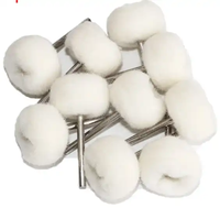Tête abrasive de ponçage en feutre de laine de 1 "Roue abrasive de polissage de fil de coton à tige de 2.35/3mm Mini brosse de polissage f