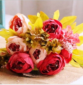 <span class=keywords><strong>Fleurs</strong></span> <span class=keywords><strong>artificielles</strong></span> de pivoine en soie, <span class=keywords><strong>bouquet</strong></span> de roses blanches au toucher réel, fleur de pivoine pour décoration de mariage à la maison, vente en gros - Product Image 3
