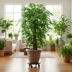 Carrello Portapiante Medio Nero in Polipropilene e Acciaio con Quattro Ruote, Piattaforma Mobile per Uso Interno ed Esterno - Product Image 2