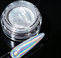 Poudre de pigment holographique en aluminium argenté prismatique résistant à la chaleur industrielle pour la fabrication de gels à ongles et la peinture automobile