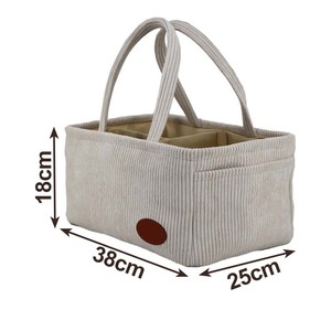 Wholesale Customized New Design Bag Diaper <strong>Caddy</strong> <strong>Baby</strong> Organizer Bag Nursery Storage Basket Nappy Corduroy Fabric Diaper <strong>Caddy</strong> - Product Image 3