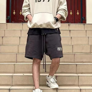 กางเกงขาสั้นผู้ชายกันรอยยับแห้งเร็วระบายอากาศได้ดีผ้าฟล็อกสไตล์พิมพ์ลายเอวสูงปิดเอวกลาง - Product Image 4