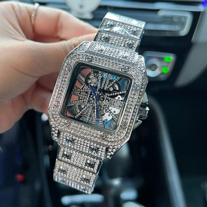 Factory Direct Supply Moissanite Analog <b>Mechanical</b> <b>Watch</b> With Hand-Inlaid Dial 20mm Stainless Steel Band Water-Proof Design - Product Image 3