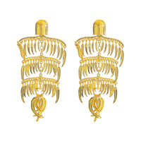 Boucles d'oreilles pendantes vintage en forme de feuille avec pompon pour femme, bijoux fantaisie rétro
