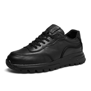 Vente en gros d'usine de chaussures pour hommes en cuir véritable printemps-automne, chaussures de sport décontractées à lacets, à semelle épaisse et à bout rond, tendance. - Product Image 6