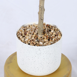 Realista Decorativo Flor Árbol Bonsai Amarillo Artificial Datura Árbol Stramonium Faux Blossom Plantas - Product Image 5