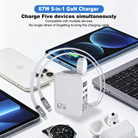 Cargador GaN de 67W con Pantalla y Enchufe US/JP, Tipo-C PD, Certificación ETL, CE, FCC, SAA, Carga Rápida para Computadora