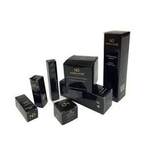 Glossy black lip gloss boxes cosmetics packaging boxes custom paper boxes for skincare products