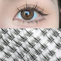 Cils synthétiques sans colle, sans cruauté, véganes, en grappes DIY pour cils individuels, pinces à cils réutilisables, auto-adhésifs