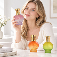 Lampe aromatique catalytique en verre dégradé mat 240 ml, diffuseur de parfum d'intérieur, mèche, capuchon métallique doré, couverture 80 m², logo personnalisé