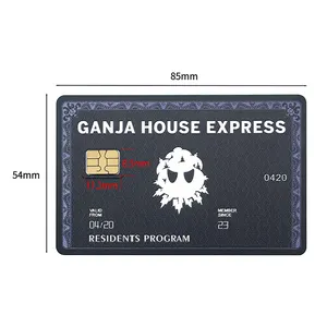 Laser Cut Premium Custom Magnetic Stripe Membership Amex Black Metal Credit Card Metal card with chip slot