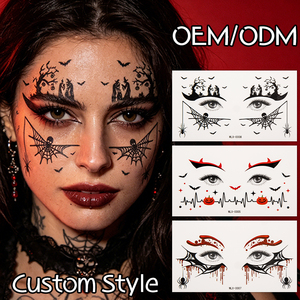 Autocollants de maquillage gothiques effrayants pour Halloween, pour enfants et adultes, effet <span class=keywords><strong>3D</strong></span> toile d'araignée, fard à paupières, tatouage temporaire pour le visage, accessoire d'art corporel - Product Image 6