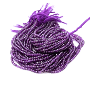 Perles rondes en améthyste violette facettées de 4 mm, 100 % naturelles, de haute qualité, pierres précieuses faites à la main, fabrication de bijoux, tiers - Product Image 2