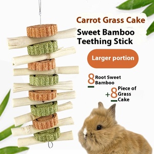Juguetes para masticar de doble cuerda con diseño de Totoro, bocadillos molares de bambú dulce de alta fibra para animales pequeños como conejillos de indias y conejos - Product Image 1