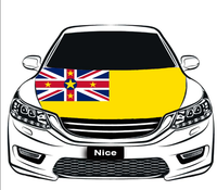 Housse de capot de voiture élastique avec drapeau de la Dominique, housse décorative de capot moteur en polyester pour usage extérieur