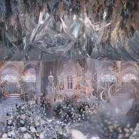 Lustre moderne personnalisé, design ruban long, en verre, éclairage de luxe pour hall d'hôtel, couloir, salle de mariage