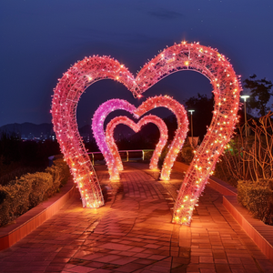 Romántico Túnel de corazón LED-Arco de pasarela iluminado para eventos - Product Image 5