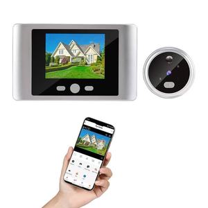 Caméra de sécurité domestique miniature ICam365 3MP sans fil WiFi 2.4G avec interphone audio, détection de mouvement, écran 2.8 pouces et fonction de <span class=keywords><strong>judas</strong></span> - Product Image 1