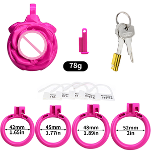 New ABS Rose <span class=keywords><strong>labia</strong></span> pseudo nữ tính chastity khóa 4 Vòng nam dương vật cos âm hộ hoa lõi chastity CB khóa ngắn - Product Image 6