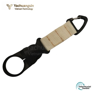Sangle porte-bouteille en nylon noir avec mousqueton pour le camping et la randonnée en plein air, lot de 2 - Product Image 2
