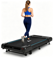 Tapis de course électrique pliable en ABS, inclinaison 9%, 4-en-1, 10 km/h, écran LED intégral, surveillance de la fréquence cardiaque, 2,5 CV
