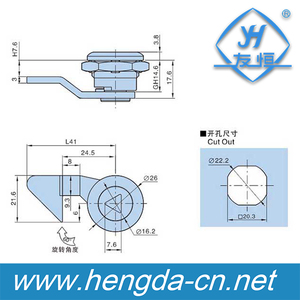 YH9774 girare <span class=keywords><strong>la</strong></span> lingua triangolo serratura a forma diritta - Product Image 3