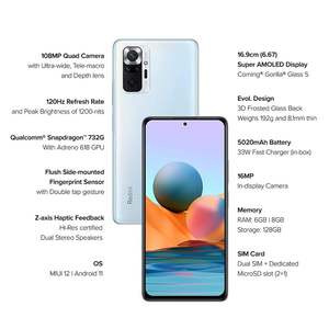 Teléfono Inteligente Android <span class=keywords><strong>RedMi</strong></span> <span class=keywords><strong>Note</strong></span> <span class=keywords><strong>10</strong></span> <span class=keywords><strong>Pro</strong></span> Versión Global Original al por Mayor, 6+128 GB, Teléfonos Móviles Usados, Cámara Trasera de 108 MP, Octa Core - Product Image 6