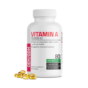 Premium Non-GMO 10.000 IE Vitamine Softgels Ondersteunt Gezonde Gezichtsvermogen Versterkt het Immuunsysteem Bevordert de Volwassen Groei 80 Tabletten - Product Image 1