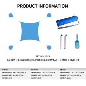 Toldo de Playa Resistente para Exteriores, Carpa de Playa, Refugio Solar con Protección UPF50 para Acampar en la Playa, Toldo de Playa Inflable - Product Image 4
