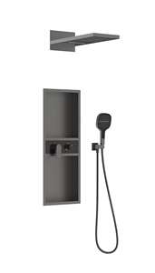 OKIE Nest - Juego de ducha con estante de almacenamiento y rociador multifuncional de agua fría y caliente para uso en baños de hotel - Product Image 2