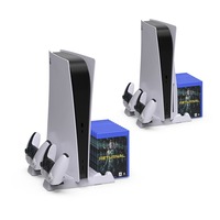Universeller Multifunktions-Kühlständer Ladestation Disc-Aufbewahrungsregal Griff Kabelgebundene Ladebasis für PS5/Slim/Pro