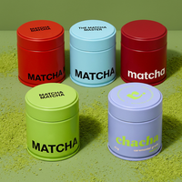 Boîte de voyage en fer blanc de qualité supérieure de 30g (1 oz) pour matcha, café, thé, épices et poudres sportives, avec couvercle scellé personnalisé, vente en gros