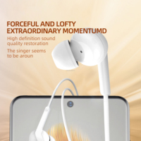 Earldom Earphone untuk USB-C, Earphone setengah telinga kabel TYPE-C untuk Samsung Huawei